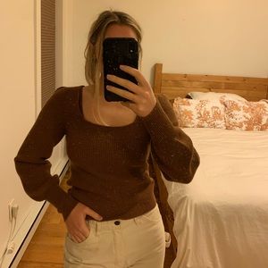 Brown Parisian square next sweater